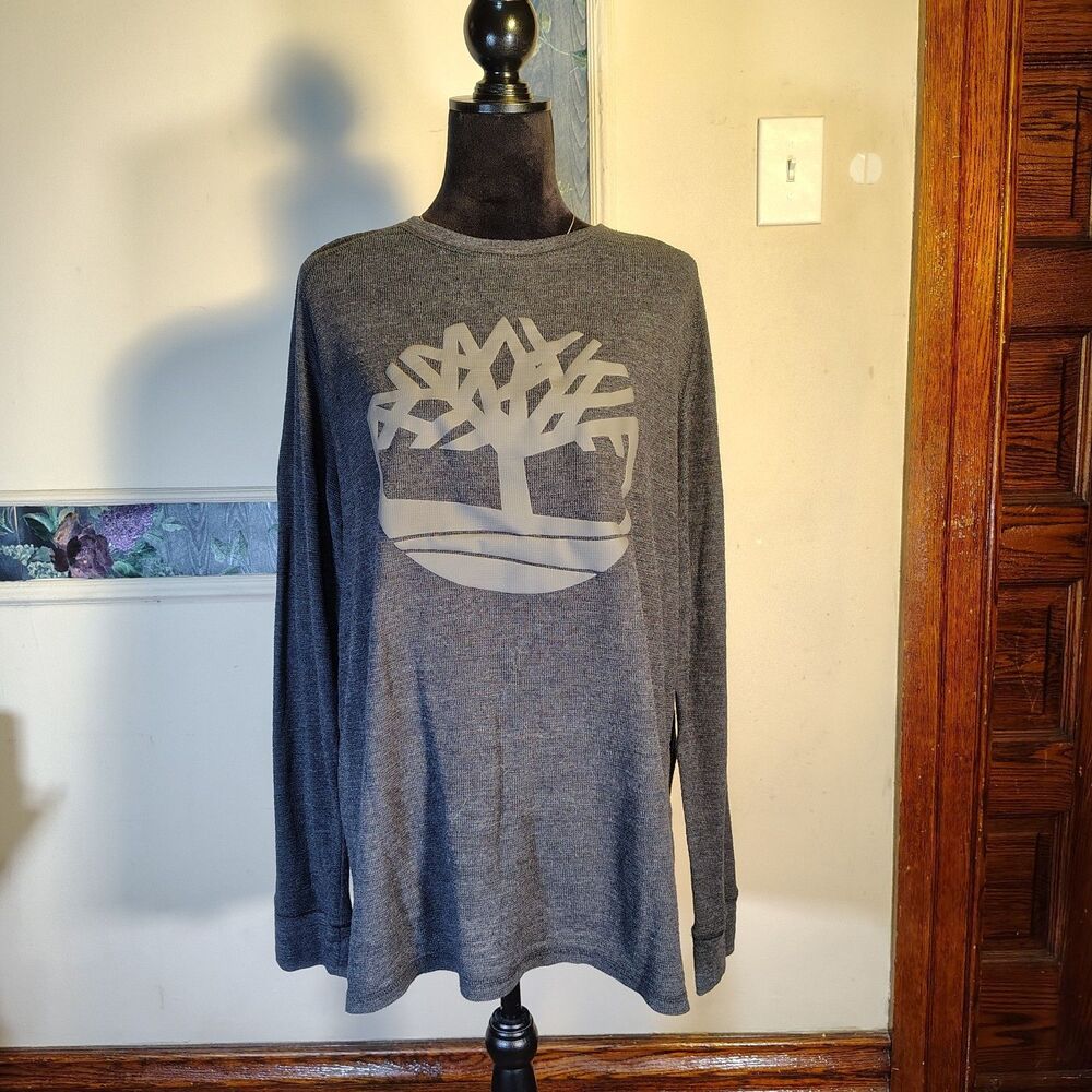 Timberland Gray Thermal Big Graphic Hip Hop Men's Sz XL/XXL Slim Fit/T621